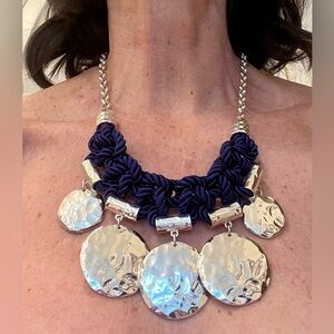 Silver and Blue Statement Necklace